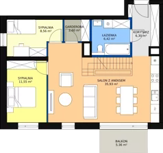 4 pokoje, mieszkanie 71,42 m², piętro 4, oferta nr 36, Apartamenty Mikusińskiego, Katowice, Wełnowiec-Józefowiec, ul. prof. Mikusińskiego / Józefowska