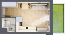 1 pokój, apartament inwestycyjny 22,25 m², parter, oferta nr A/1, Apartamenty Bałtyk - komfortowe lokale nad morzem, Jastrzębia Góra, ul. Jantarowa 3