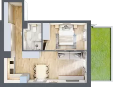 2 pokoje, apartament inwestycyjny 41,37 m², parter, oferta nr A/2, Apartamenty Bałtyk - komfortowe lokale nad morzem, Jastrzębia Góra, ul. Jantarowa 3