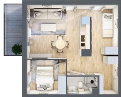 2 pokoje, apartament inwestycyjny 46,30 m², piętro 1, oferta nr A/114, Apartamenty Bałtyk - komfortowe lokale nad morzem, Jastrzębia Góra, ul. Jantarowa 3