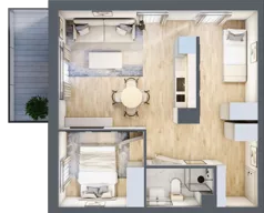 2 pokoje, apartament inwestycyjny 45,89 m², piętro 2, oferta nr A/214, Apartamenty Bałtyk - komfortowe lokale nad morzem, Jastrzębia Góra, ul. Jantarowa 3