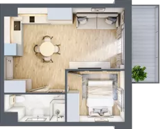 2 pokoje, apartament inwestycyjny 33,60 m², piętro 3, oferta nr A/301, Apartamenty Bałtyk - komfortowe lokale nad morzem, Jastrzębia Góra, ul. Jantarowa 3