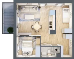 2 pokoje, apartament inwestycyjny 45,83 m², piętro 3, oferta nr A/314, Apartamenty Bałtyk - komfortowe lokale nad morzem, Jastrzębia Góra, ul. Jantarowa 3