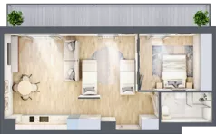 2 pokoje, apartament inwestycyjny 52,80 m², piętro 4, oferta nr A/403, Apartamenty Bałtyk - komfortowe lokale nad morzem, Jastrzębia Góra, ul. Jantarowa 3