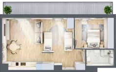 2 pokoje, apartament inwestycyjny 52,87 m², piętro 4, oferta nr A/404, Apartamenty Bałtyk - komfortowe lokale nad morzem, Jastrzębia Góra, ul. Jantarowa 3