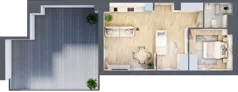 2 pokoje, apartament inwestycyjny 48,66 m², piętro 4, oferta nr A/408, Apartamenty Bałtyk - komfortowe lokale nad morzem, Jastrzębia Góra, ul. Jantarowa 3