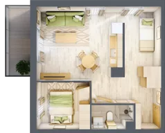 2 pokoje, apartament inwestycyjny 45,89 m², piętro 2, oferta nr A/214, Apartamenty Bałtyk - komfortowe lokale nad morzem, Jastrzębia Góra, ul. Jantarowa 3