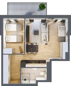 2 pokoje, apartament inwestycyjny 47,70 m², piętro 1, oferta nr B/108, Apartamenty Bałtyk - komfortowe lokale nad morzem, Jastrzębia Góra, ul. Jantarowa 3