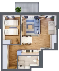 2 pokoje, apartament inwestycyjny 47,74 m², piętro 2, oferta nr B/208, Apartamenty Bałtyk - komfortowe lokale nad morzem, Jastrzębia Góra, ul. Jantarowa 3