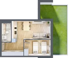 2 pokoje, apartament inwestycyjny 39,18 m², parter, oferta nr B/1, Apartamenty Bałtyk - komfortowe lokale nad morzem, Jastrzębia Góra, ul. Jantarowa 3