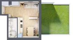 1 pokój, apartament inwestycyjny 25,76 m², parter, oferta nr B/2, Apartamenty Bałtyk - komfortowe lokale nad morzem, Jastrzębia Góra, ul. Jantarowa 3