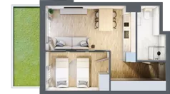 2 pokoje, apartament inwestycyjny 38,62 m², parter, oferta nr B/5, Apartamenty Bałtyk - komfortowe lokale nad morzem, Jastrzębia Góra, ul. Jantarowa 3