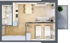 2 pokoje, apartament inwestycyjny 39,21 m², piętro 1, oferta nr B/101, Apartamenty Bałtyk - komfortowe lokale nad morzem, Jastrzębia Góra, ul. Jantarowa 3