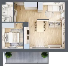 2 pokoje, apartament inwestycyjny 44,03 m², piętro 2, oferta nr B/203, Apartamenty Bałtyk - komfortowe lokale nad morzem, Jastrzębia Góra, ul. Jantarowa 3