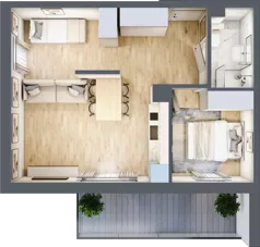 2 pokoje, apartament inwestycyjny 44,75 m², piętro 2, oferta nr B/206, Apartamenty Bałtyk - komfortowe lokale nad morzem, Jastrzębia Góra, ul. Jantarowa 3