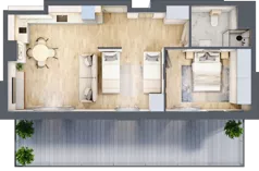 2 pokoje, apartament inwestycyjny 48,90 m², piętro 4, oferta nr B/402, Apartamenty Bałtyk - komfortowe lokale nad morzem, Jastrzębia Góra, ul. Jantarowa 3