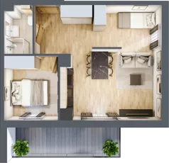 2 pokoje, apartament inwestycyjny 44,03 m², piętro 2, oferta nr B/203, Apartamenty Bałtyk - komfortowe lokale nad morzem, Jastrzębia Góra, ul. Jantarowa 3