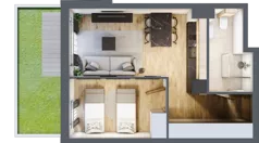 2 pokoje, apartament inwestycyjny 38,62 m², parter, oferta nr B/5, Apartamenty Bałtyk - komfortowe lokale nad morzem, Jastrzębia Góra, ul. Jantarowa 3