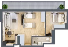2 pokoje, apartament inwestycyjny 48,18 m², piętro 4, oferta nr C/405, Apartamenty Bałtyk - komfortowe lokale nad morzem, Jastrzębia Góra, ul. Jantarowa 3