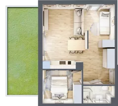 2 pokoje, apartament inwestycyjny 45,26 m², parter, oferta nr C/7, Apartamenty Bałtyk - komfortowe lokale nad morzem, Jastrzębia Góra, ul. Jantarowa 3
