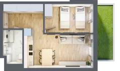 2 pokoje, apartament inwestycyjny 38,94 m², parter, oferta nr C/9, Apartamenty Bałtyk - komfortowe lokale nad morzem, Jastrzębia Góra, ul. Jantarowa 3