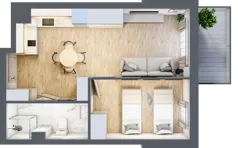 2 pokoje, apartament inwestycyjny 38,45 m², piętro 1, oferta nr C/101, Apartamenty Bałtyk - komfortowe lokale nad morzem, Jastrzębia Góra, ul. Jantarowa 3