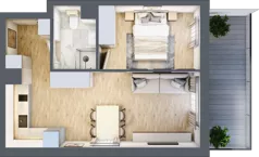 2 pokoje, apartament inwestycyjny 37,53 m², piętro 1, oferta nr C/102, Apartamenty Bałtyk - komfortowe lokale nad morzem, Jastrzębia Góra, ul. Jantarowa 3