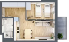 2 pokoje, apartament inwestycyjny 38,82 m², piętro 1, oferta nr C/109, Apartamenty Bałtyk - komfortowe lokale nad morzem, Jastrzębia Góra, ul. Jantarowa 3