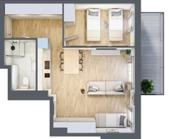 2 pokoje, apartament inwestycyjny 47,48 m², piętro 1, oferta nr C/110, Apartamenty Bałtyk - komfortowe lokale nad morzem, Jastrzębia Góra, ul. Jantarowa 3