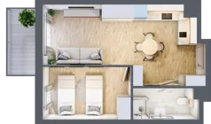 2 pokoje, apartament inwestycyjny 38,20 m², piętro 2, oferta nr C/205, Apartamenty Bałtyk - komfortowe lokale nad morzem, Jastrzębia Góra, ul. Jantarowa 3
