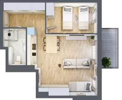 2 pokoje, apartament inwestycyjny 47,46 m², piętro 2, oferta nr C/210, Apartamenty Bałtyk - komfortowe lokale nad morzem, Jastrzębia Góra, ul. Jantarowa 3