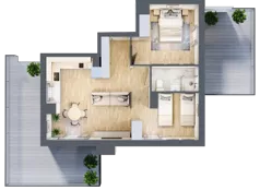 2 pokoje, apartament inwestycyjny 54,19 m², piętro 4, oferta nr C/401, Apartamenty Bałtyk - komfortowe lokale nad morzem, Jastrzębia Góra, ul. Jantarowa 3