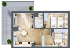 2 pokoje, apartament inwestycyjny 50,86 m², piętro 4, oferta nr C/404, Apartamenty Bałtyk - komfortowe lokale nad morzem, Jastrzębia Góra, ul. Jantarowa 3