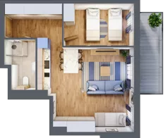 2 pokoje, apartament inwestycyjny 47,48 m², piętro 1, oferta nr C/110, Apartamenty Bałtyk - komfortowe lokale nad morzem, Jastrzębia Góra, ul. Jantarowa 3