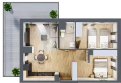 2 pokoje, apartament inwestycyjny 50,86 m², piętro 4, oferta nr C/404, Apartamenty Bałtyk - komfortowe lokale nad morzem, Jastrzębia Góra, ul. Jantarowa 3