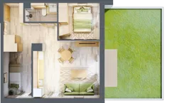 2 pokoje, apartament inwestycyjny 45,46 m², piętro 1, oferta nr D/16, Apartamenty Bałtyk - komfortowe lokale nad morzem, Jastrzębia Góra, ul. Jantarowa 3