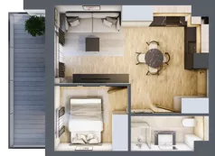 2 pokoje, apartament inwestycyjny 33,77 m², piętro 3, oferta nr D/224, Apartamenty Bałtyk - komfortowe lokale nad morzem, Jastrzębia Góra, ul. Jantarowa 3