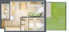 2 pokoje, apartament inwestycyjny 38,36 m², piętro 1, oferta nr D/5, Apartamenty Bałtyk - komfortowe lokale nad morzem, Jastrzębia Góra, ul. Jantarowa 3