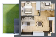 2 pokoje, apartament inwestycyjny 35,93 m², piętro 1, oferta nr D/21, Apartamenty Bałtyk - komfortowe lokale nad morzem, Jastrzębia Góra, ul. Jantarowa 3