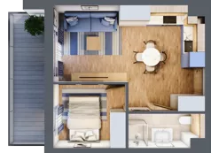 2 pokoje, apartament inwestycyjny 33,79 m², piętro 2, oferta nr D/124, Apartamenty Bałtyk - komfortowe lokale nad morzem, Jastrzębia Góra, ul. Jantarowa 3