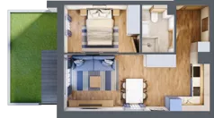 2 pokoje, apartament inwestycyjny 38,29 m², piętro 1, oferta nr D/17, Apartamenty Bałtyk - komfortowe lokale nad morzem, Jastrzębia Góra, ul. Jantarowa 3