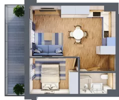 2 pokoje, apartament inwestycyjny 36,74 m², piętro 2, oferta nr D/101, Apartamenty Bałtyk - komfortowe lokale nad morzem, Jastrzębia Góra, ul. Jantarowa 3