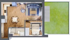 2 pokoje, apartament inwestycyjny 38,82 m², piętro 1, oferta nr D/3, Apartamenty Bałtyk - komfortowe lokale nad morzem, Jastrzębia Góra, ul. Jantarowa 3