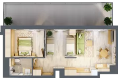 2 pokoje, apartament inwestycyjny 47,10 m², piętro 5, oferta nr D/402, Apartamenty Bałtyk - komfortowe lokale nad morzem, Jastrzębia Góra, ul. Jantarowa 3