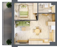 2 pokoje, apartament inwestycyjny 36,69 m², piętro 2, oferta nr D/118, Apartamenty Bałtyk - komfortowe lokale nad morzem, Jastrzębia Góra, ul. Jantarowa 3