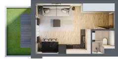 1 pokój, apartament inwestycyjny 20,32 m², piętro 2, oferta nr D/104, Apartamenty Bałtyk - komfortowe lokale nad morzem, Jastrzębia Góra, ul. Jantarowa 3
