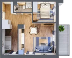 2 pokoje, apartament inwestycyjny 45,85 m², piętro 2, oferta nr D/116, Apartamenty Bałtyk - komfortowe lokale nad morzem, Jastrzębia Góra, ul. Jantarowa 3
