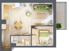 2 pokoje, apartament inwestycyjny 39,20 m², piętro 2, oferta nr D/103, Apartamenty Bałtyk - komfortowe lokale nad morzem, Jastrzębia Góra, ul. Jantarowa 3