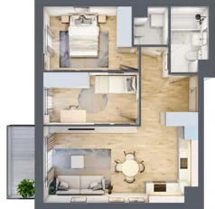 3 pokoje, mieszkanie 57,13 m², piętro 4, oferta nr 97, Nova Dworcowa Apartamenty, Mszczonów, ul. Dworcowa 40