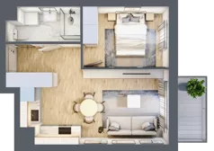 2 pokoje, mieszkanie 37,04 m², piętro 5, oferta nr 48, Nova Dworcowa Apartamenty, Mszczonów, ul. Dworcowa 40